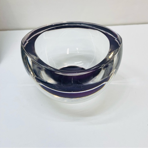 royal limited purple and clear lead crystal votive candle holder or trinket bowl - Picture 2 of 10